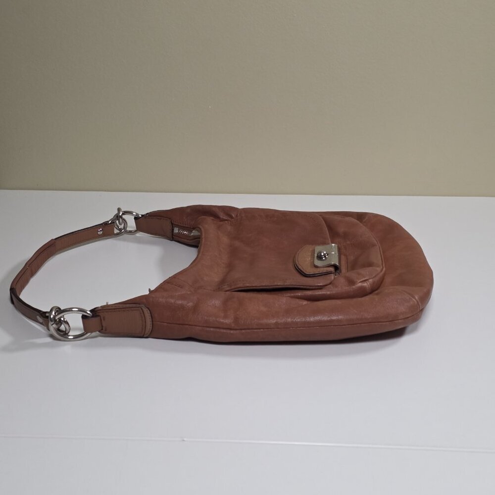 Coach Kristin Leather Hobo Shoulder Bag Brown 19293 Zip Lined Pockets FLAWS Boho - Picture 14 of 16